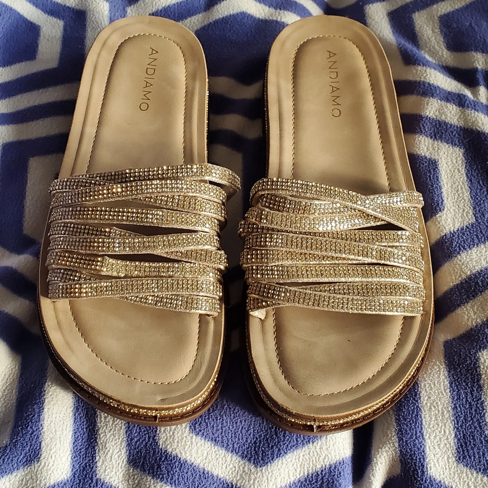 Andiamo Women's Sparkling Gold Sandals